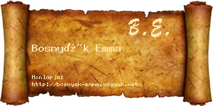 Bosnyák Emma névjegykártya
